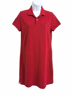 Polo Ralph Lauren The Mesh Mini Preppy Dress Womens M Red Old Money Classic